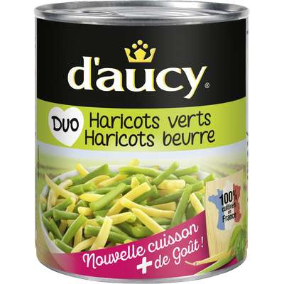 Duo haricots verts et haricots beurre, D'aucy (455 g)