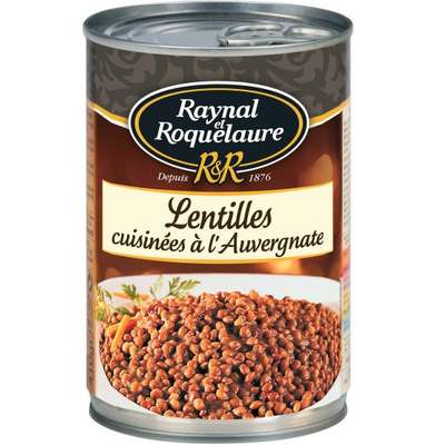 Lentilles cuisinées à l'auvergnate, Raynal et Roquelaure (410 g)