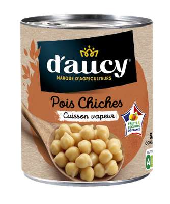 Pois chiche cuisson vapeur, d'Aucy (300 g / poids net égoutté 260 g)