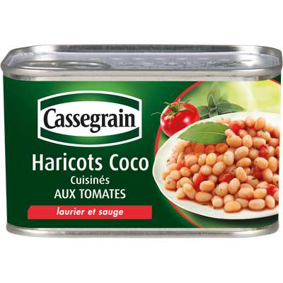 Haricots coco cuisinés aux tomates, Cassegrain (435 g)