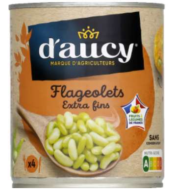 Flageolets extra fins, D'aucy LOT DE 3 (3 x 530 g)