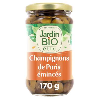 Champignons de Paris émincés BIO, Jardin Bio (170 g)
