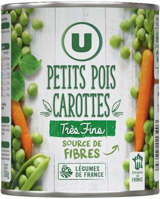 Petits pois carottes très fins, U (530 g)