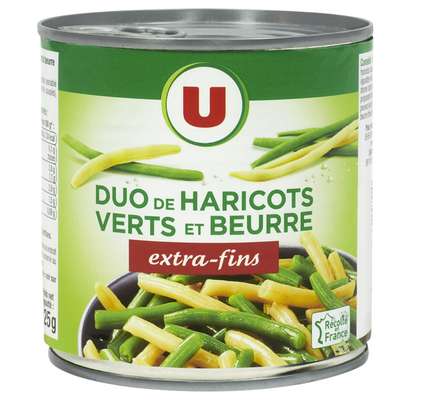 Duo Haricots verts et beurre extra fins, U (225 g)