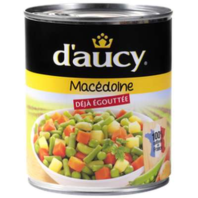Macédoine de légumes égouttée, d'Aucy (530 g)