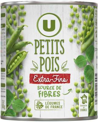 Petits pois extra fins, U (560 g)