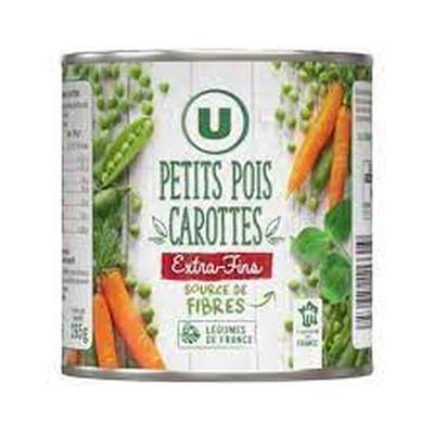 Petit pois carottes extra fins, U (265 g)