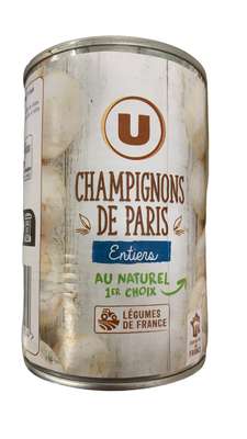 Champignons de Paris entiers, U (230 g)