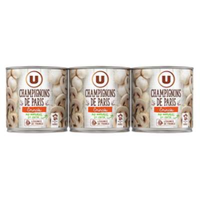 Champignons émincés, U (3 x 115 g)