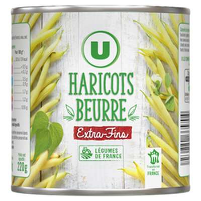 Haricots beurre extra fins, U (220 g)