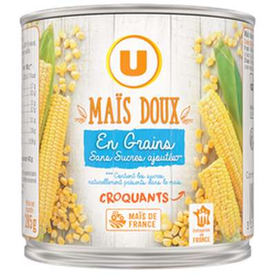 Maïs doux en grains sans sucre ajouté, U (285 g)