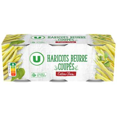 Haricots beurre coupés extra fins, U (3 x 110 g)