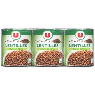 Lentilles, U (3 x 130 g)
