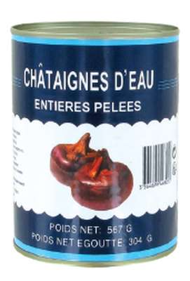Châtaignes d’eau (entières) pelées, Cock (567 g)