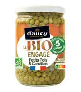 Petits pois carottes BIO, D'aucy (340 g)