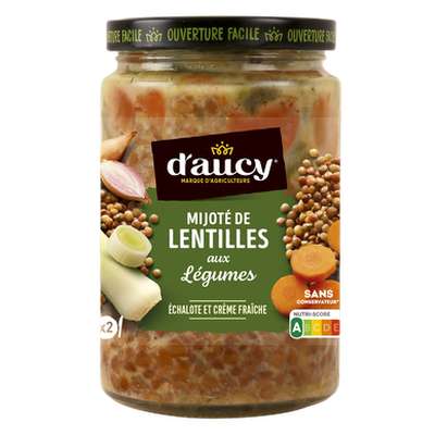 Mijoté de lentilles aux légumes, D'Aucy (380 g)