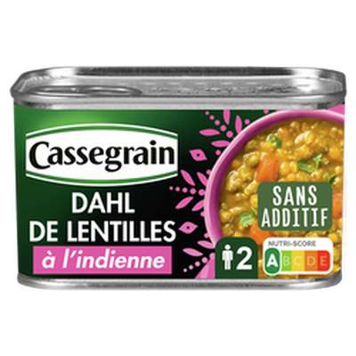 Dahl de lentilles à l'indienne, Cassegrain (435 g)