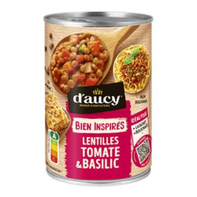 Lentilles tomates et basilic, D'Aucy  (400 g)