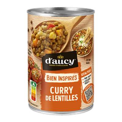 Curry de lentilles, D'aucy (400 g)