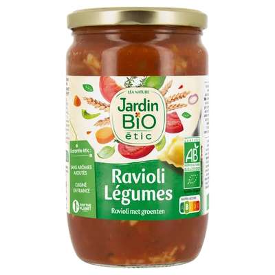 Ravioli aux légumes BIO, Jardin Bio (675 g)