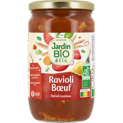 Plat cuisiné ravioli bœuf BIO, Jardin Bio (700 g)