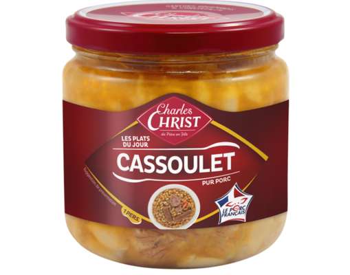 Cassoulet cuisiné aux haricots lingots pur porc, Charles Christ  (410 g)