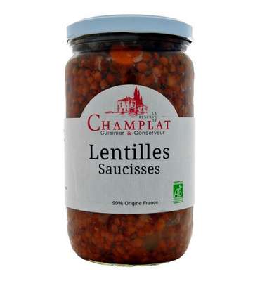 Lentilles saucisses (pur porc) BIO, Champlat (650 g)