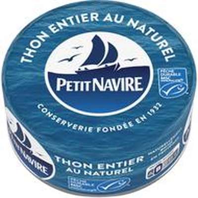 Thon entier MSC au naturel, Petit Navire (160 g - poids net égoutté 112 g)