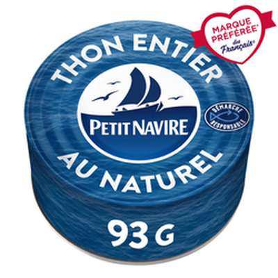 Thon albacore au naturel démarche responsable, Petit Navire (93 g)