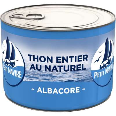 Thon entier albacore au naturel démarche responsable, Petit Navire (280 g)