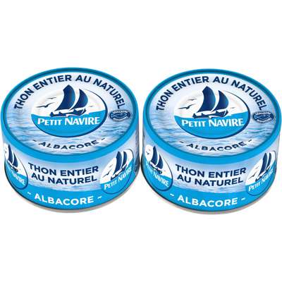 Thon albacore au naturel démarche responsable, Petit Navire (2 x 93 g)
