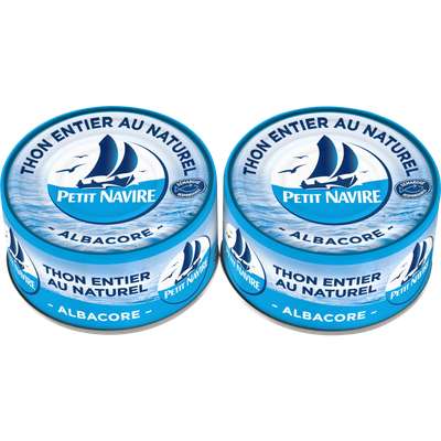 Thon albacore au naturel démarche responsable, Petit Navire (2 x 140 g)