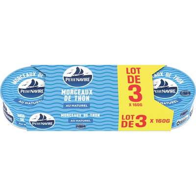 Thon albacore au naturel démarche responsable, Petit Navire (3 x 93 g)