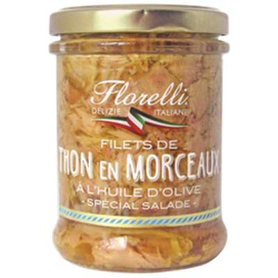 Filets de thon en morceaux à l'huile d'olive, Florelli (200 g)