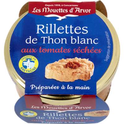 Rillettes de thon blanc aux tomates séchées, Les Mouettes d'Arvor (125 g)