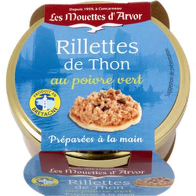 Rillettes de thon au poivre vert, Les Mouettes d'Arvor (125 g)