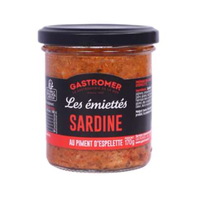 Les Émiettés Sardines au piment d'Espelette, Gastromer (170 g)