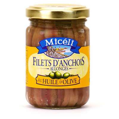 Filets d'anchois allongés à l'huile d'olive, Micéli (105 g)