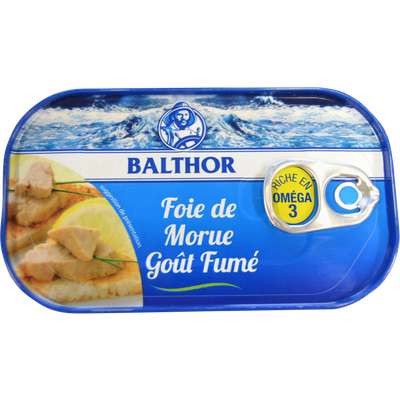 Foie de morue goût fumé, Balthor (123 g)