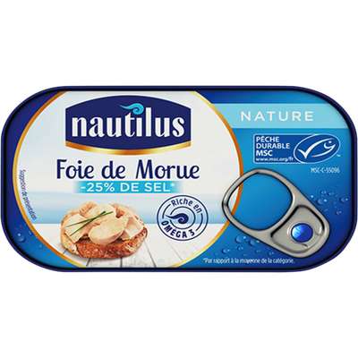 Foie de morue nature, Nautilus (120 g)