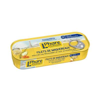 Filets de maquereaux pêche responsable marinés au Muscadet et aromates BIO, Phare d'Eckmuhl (151 g)