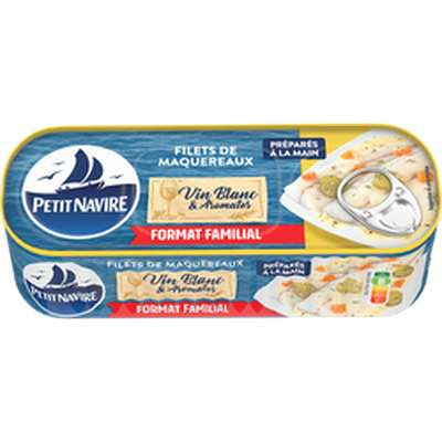 Filets de Maquereaux au Vin blanc & Aromates,  Petit Navire (235 g)