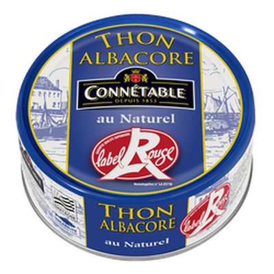 Thon albacore au naturel Label Rouge, Connétable  (112 g)