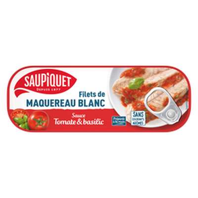 Maquereaux blancs tomate basilic, Saupiquet  (140 g)