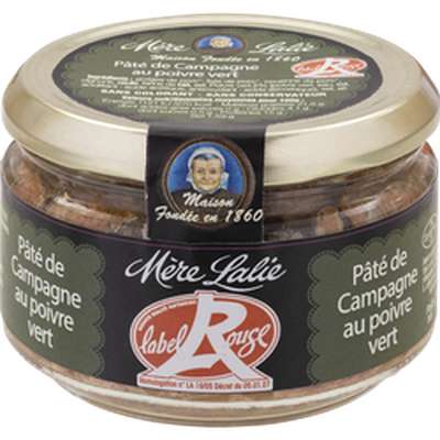 Pâté de campagne au poivre vert Label Rouge, Mère Lalie (180 g)