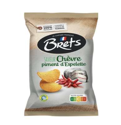 Chips chèvre et piment d'Espelette, Brets (125 g)
