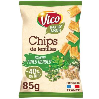Chips de lentilles saveurs et fines herbes, Vico (85 g)