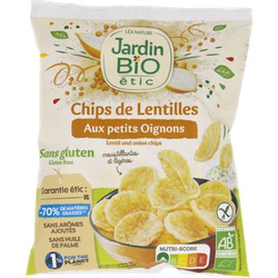 Chips lentilles soufflées et oignons BIO, Jardin Bio (50 g)