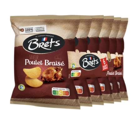 Chips saveur poulet braisé, Bret's (6 x 25 g)
