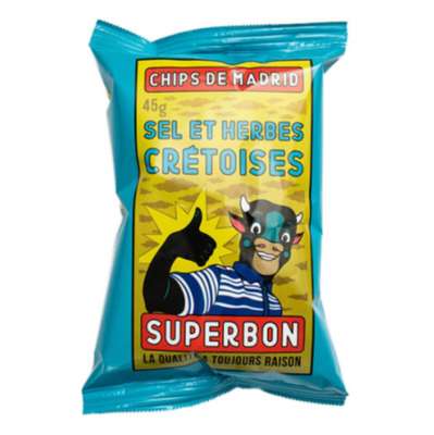 Chips de Madrid sel et herbes crétoises petit format, Superbon (40 g)